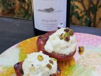 Ricotta stuffed grilled nectarines