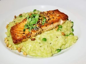 salmon with risotto