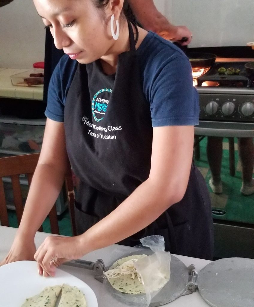 Rolling the masa into balls