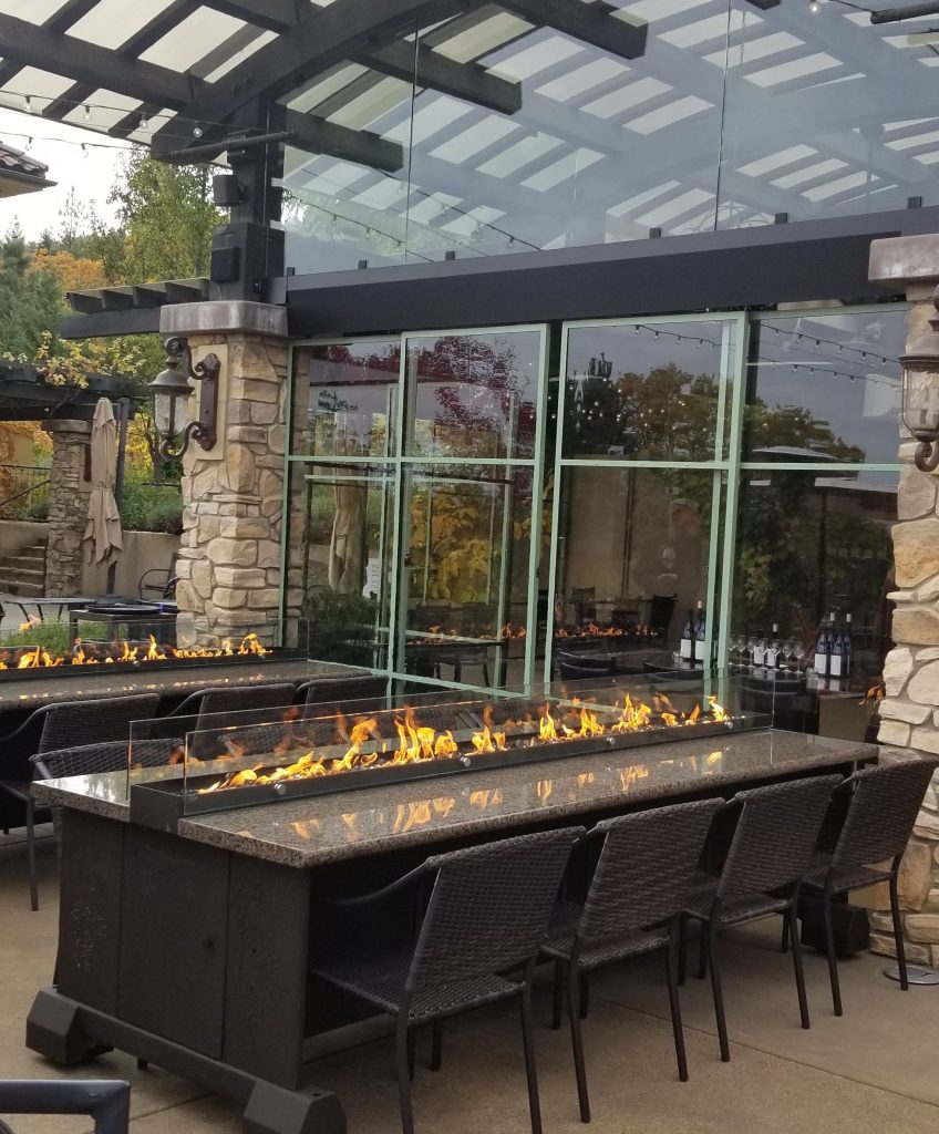 Fire table on the patio