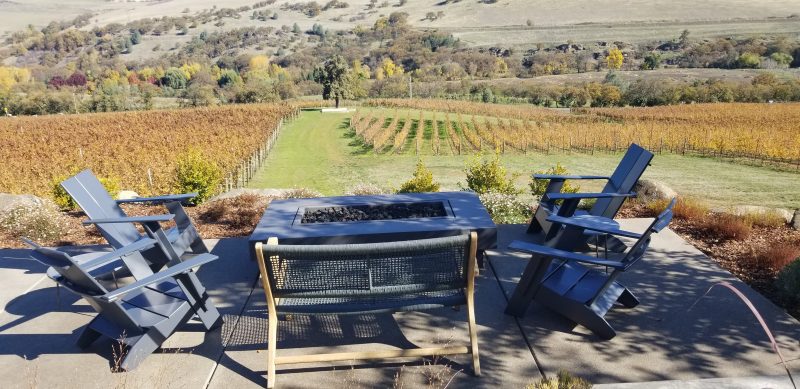 Peaceful fire pit to enjoy their beautiful wines 