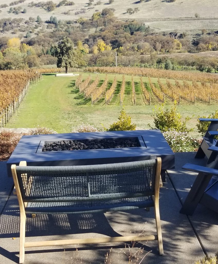 Peaceful fire pit to enjoy their beautiful wines