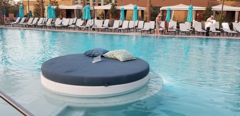 Relaxing pod in pool
