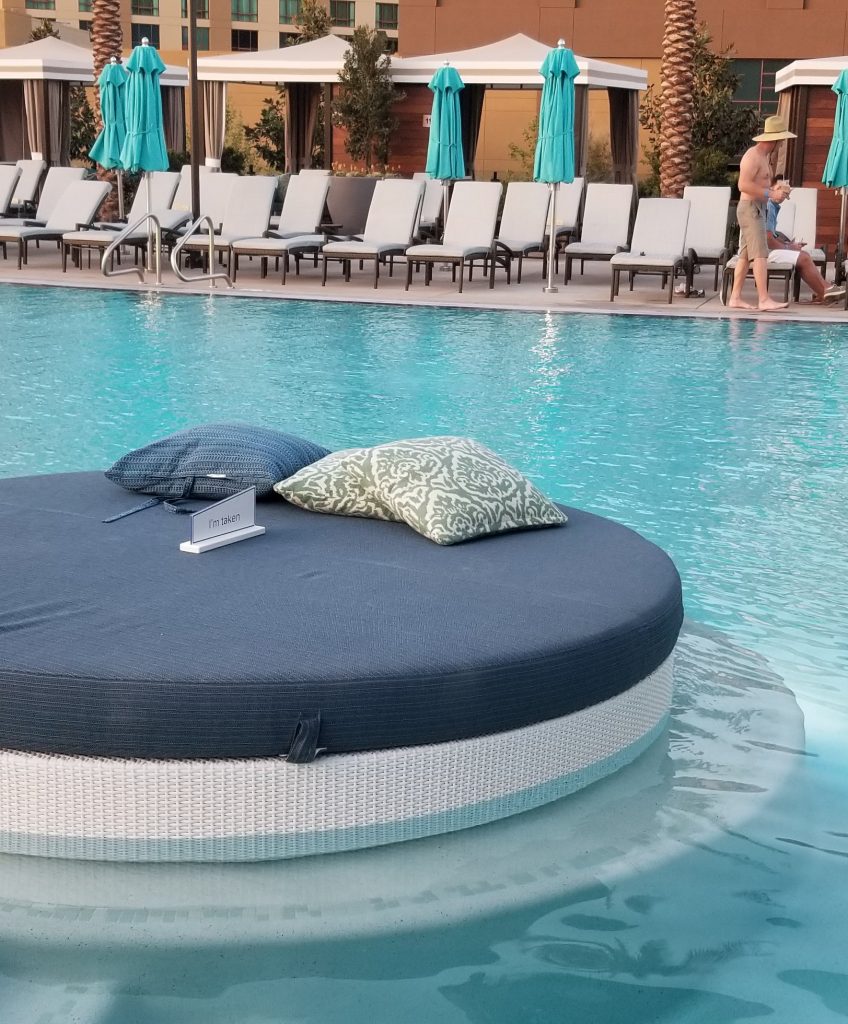 Relaxing pod in pool