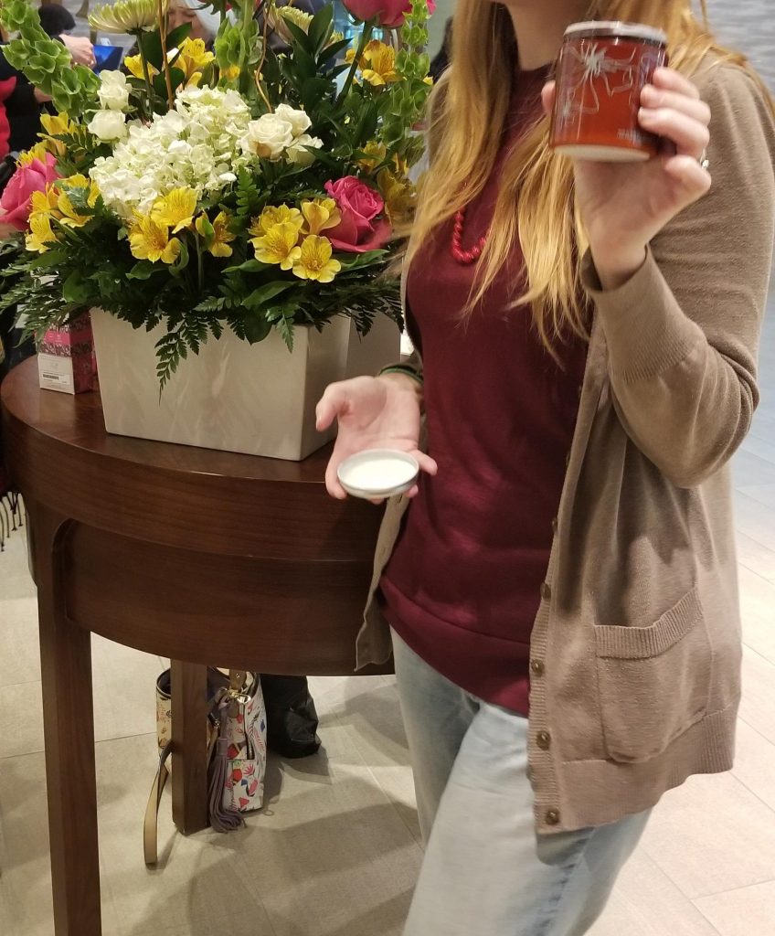 Mary Farah shows her body butter