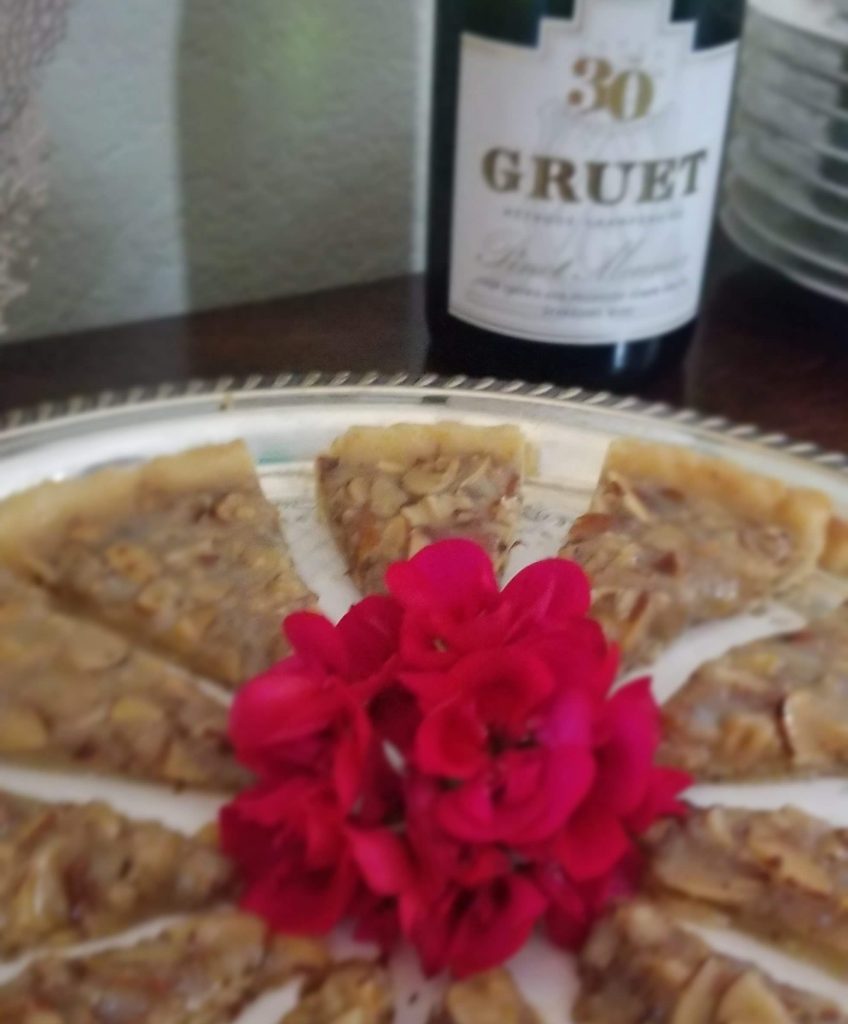 Gruet Sparkling Wine with Chez Panisee Almond Tart