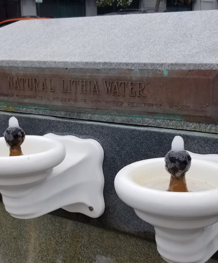 Fountains in the park for Lithia Water