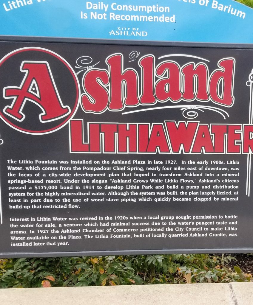 Ashland and it's famous Lithia Water