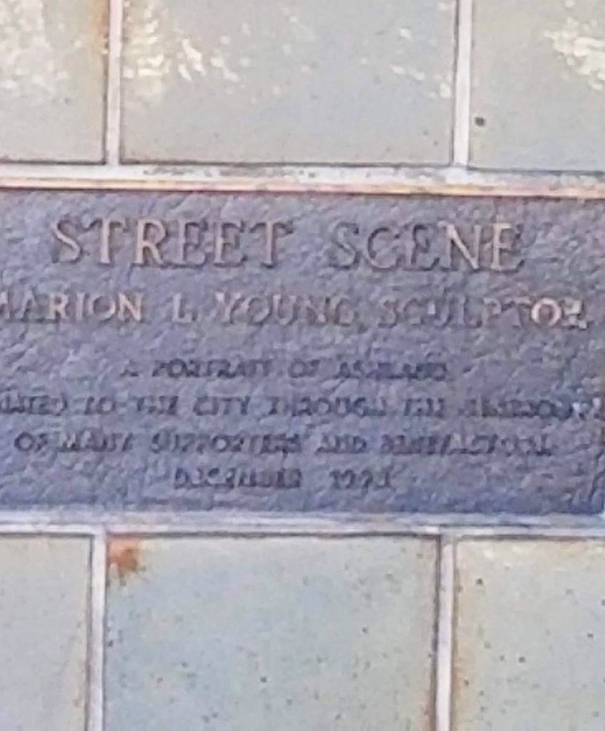 Street Scene sculptor plaque