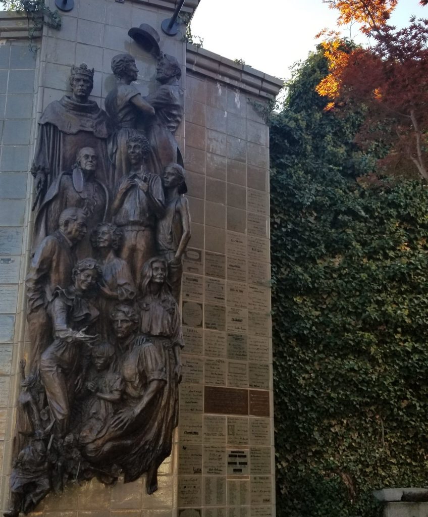 Sculpture of actors at Oregon Shakespeare Festival