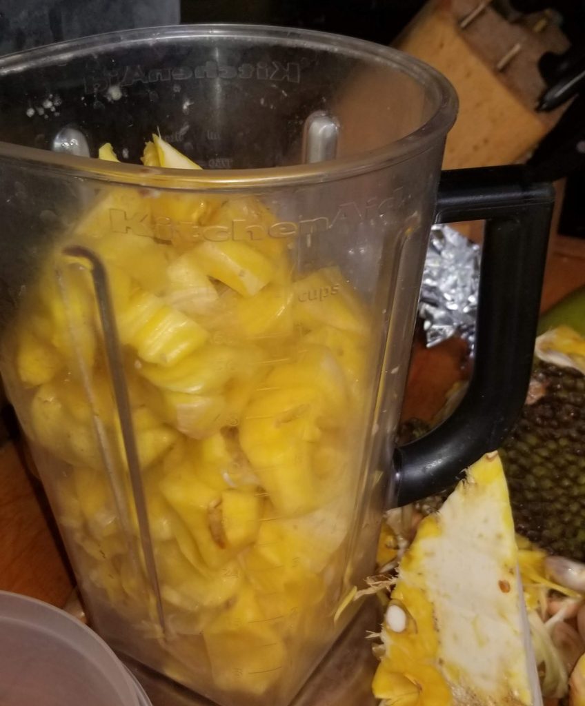 Cut up Jackfruit ready to make ice cream