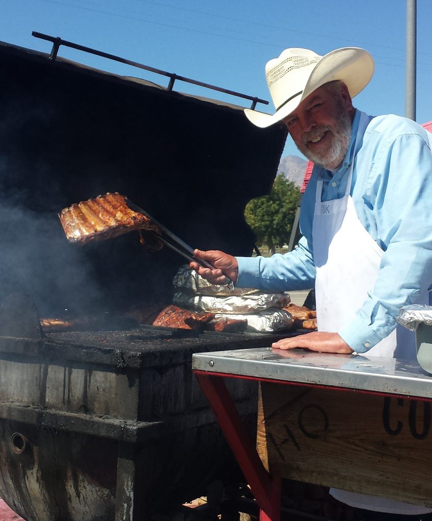 Grillmaster working his magic