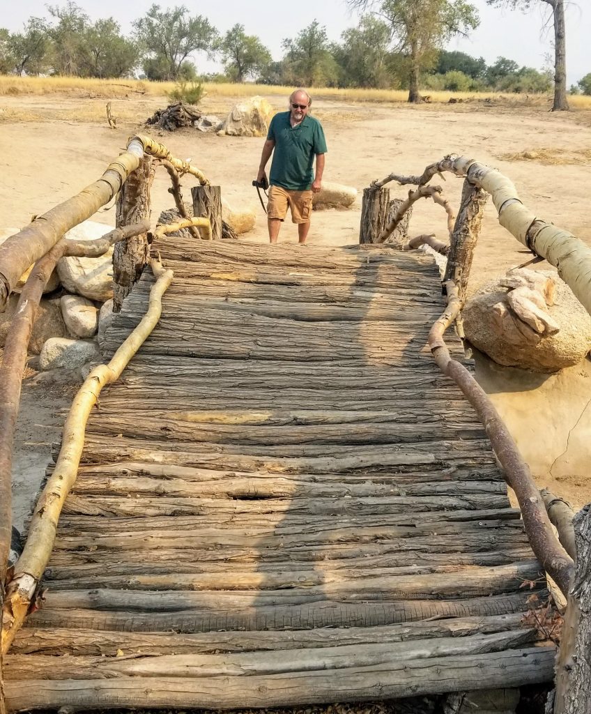 Log bridge in Pleasure Park