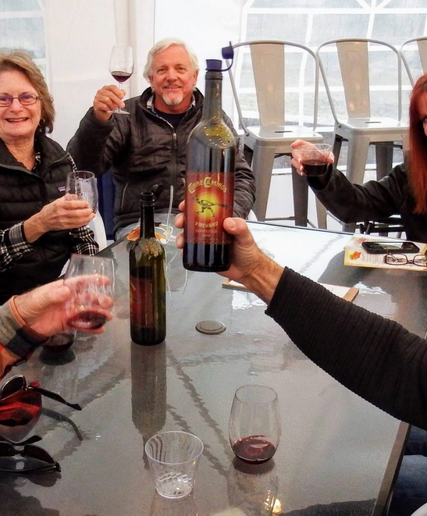Group of intrepid winetasters enjoying their afternoon