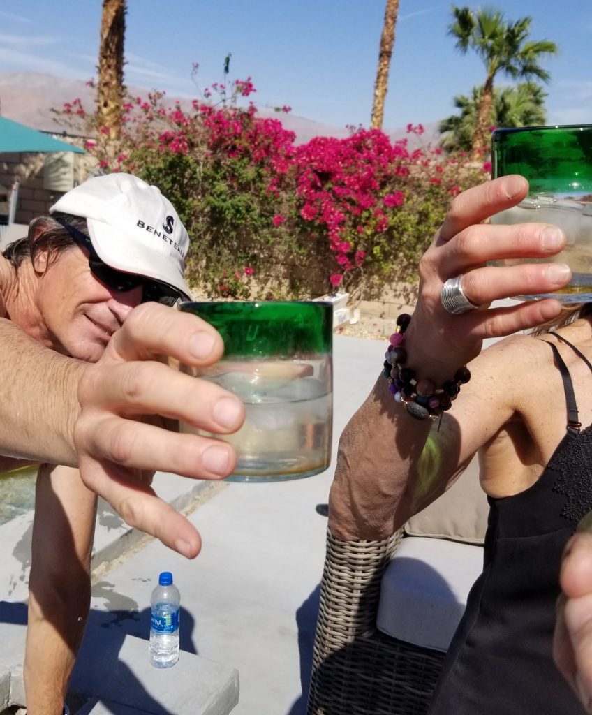 Friends Cheersing in the Desert