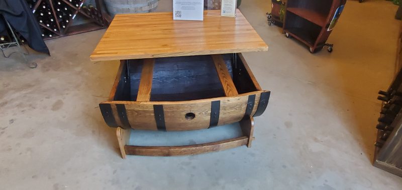 Barrel made into a coffee table