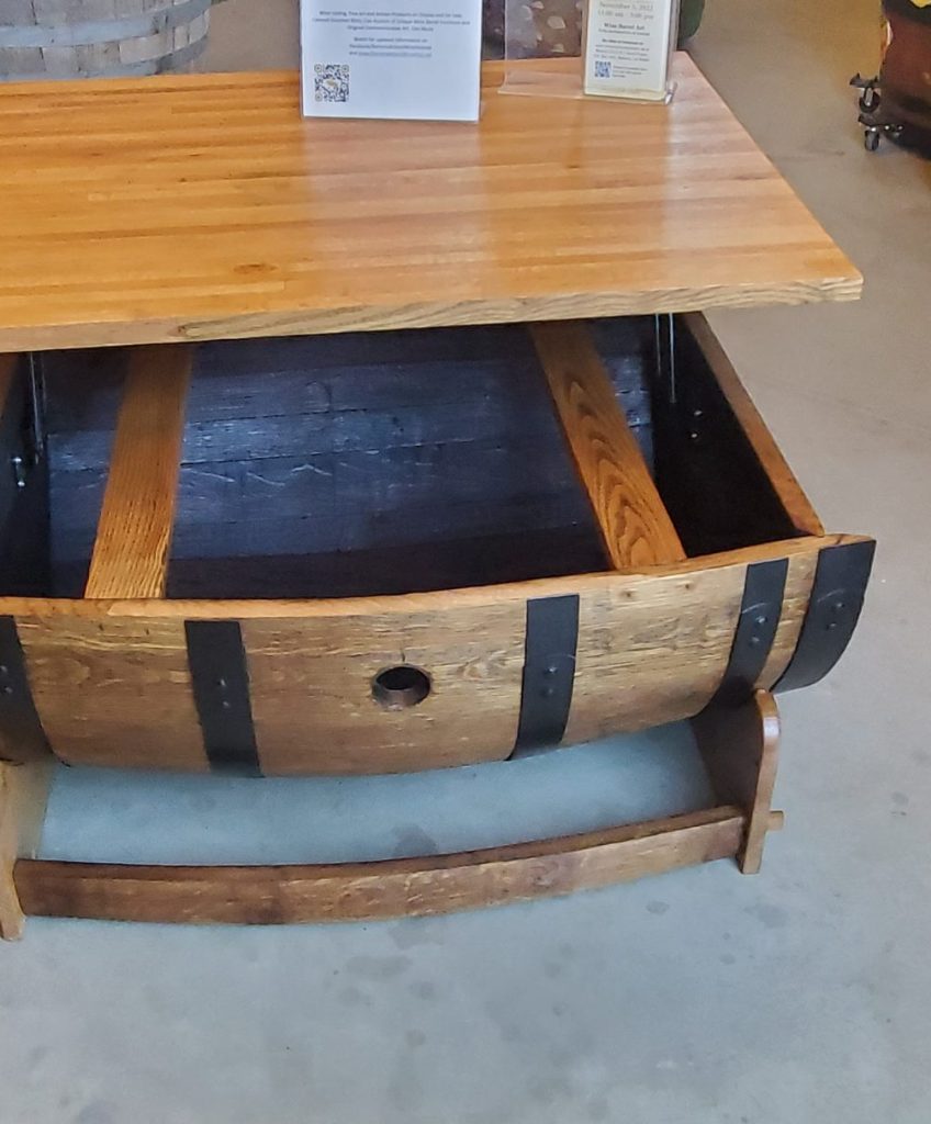 Barrel made into a coffee table