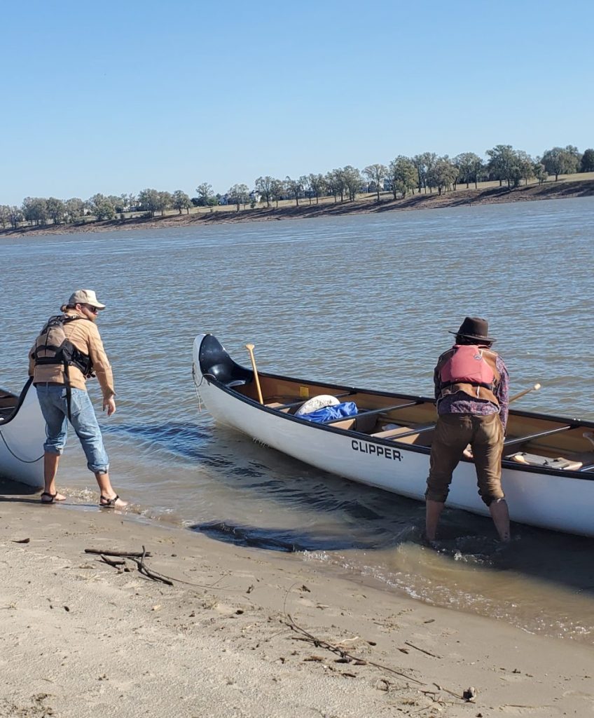 getting ready to get back in the canoes