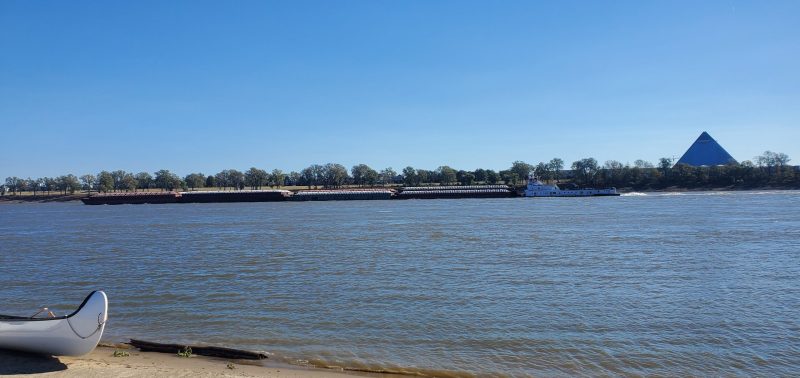 Barges on the Mississippi River