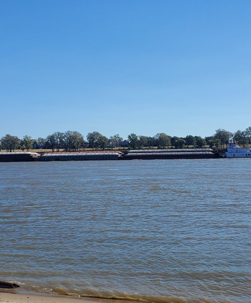 Barges on the Mississippi River